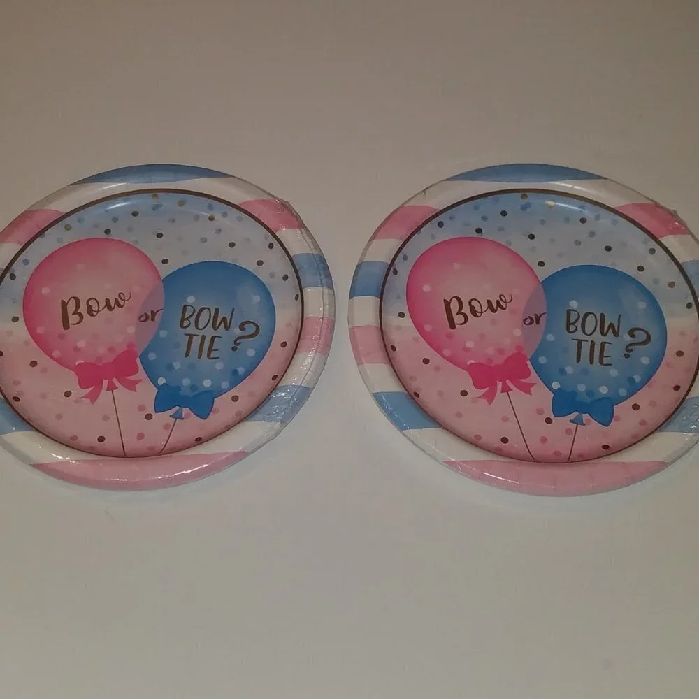 Baby Shower Gender Reveal Party Lot Napkins Plates Cups Thank You Cards Boy Girl